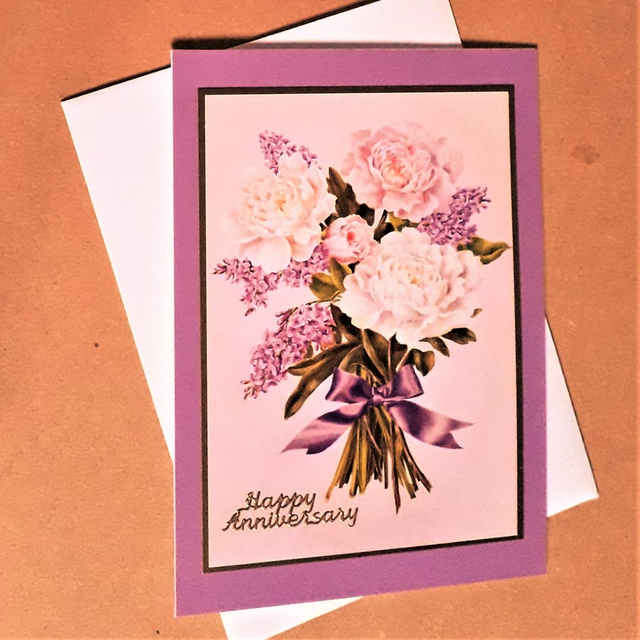 Lilac Floral Anniversary Card