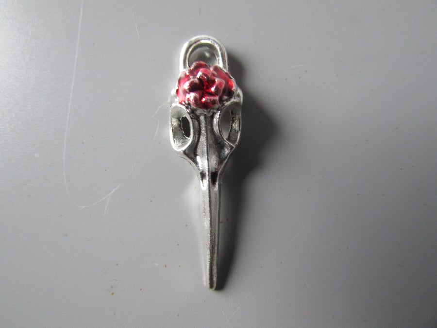 Silver Bird Skull Jewellery Charm Steampunk