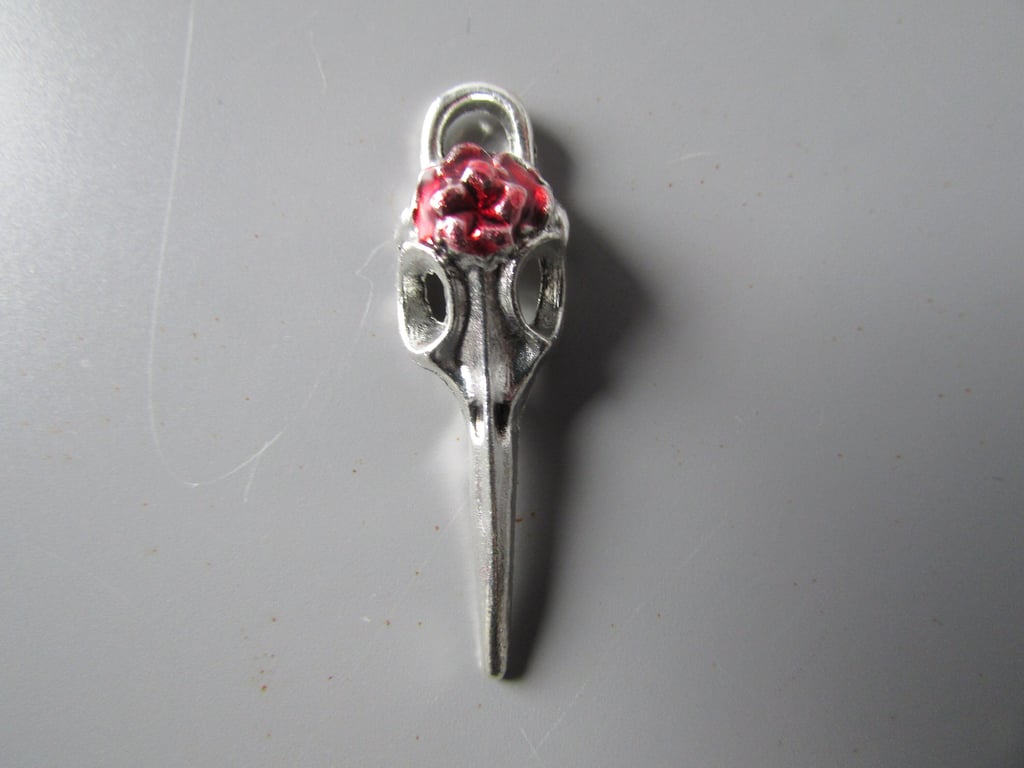 Silver Bird Skull Jewellery Charm Steampunk
