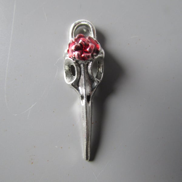Silver Bird Skull Jewellery Charm Steampunk