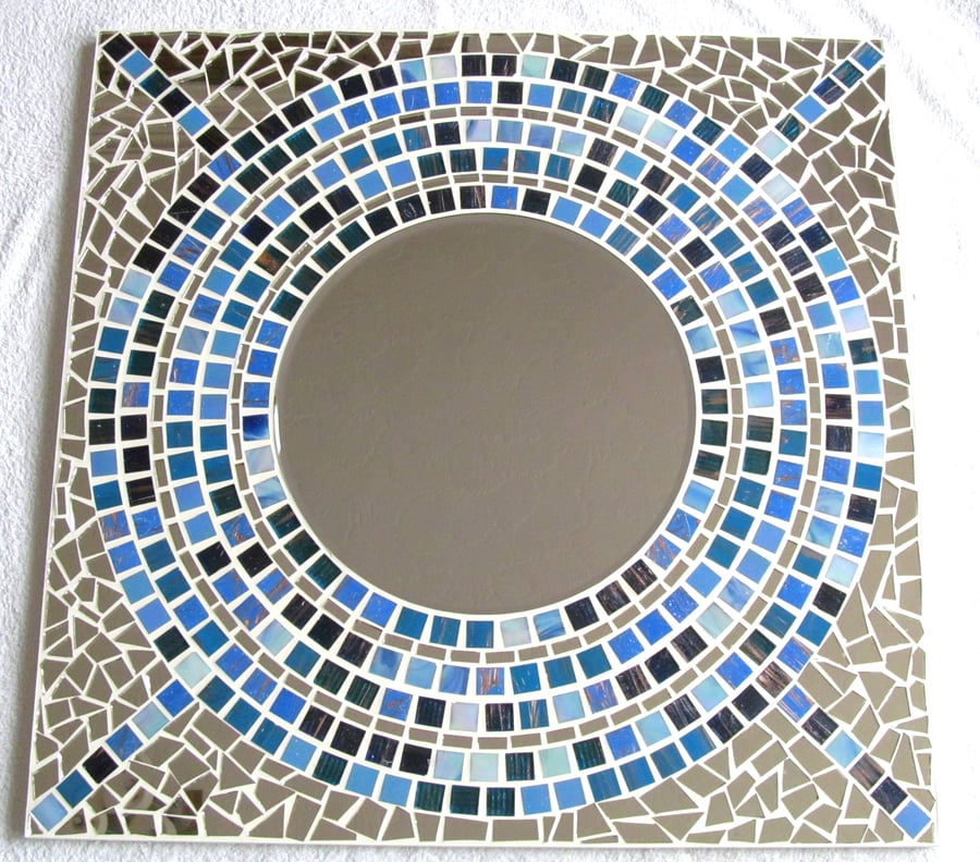 Stunning blue shades Mosaic mirror.FREE U.K. MAINLAND DELIVERY