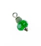 Green Rose Glass Bead Pendant, Sterling Silver & Amazonite - Chain is Optional - Image 6