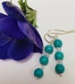 Sterling Silver Turquenite and Crystal Earrings - Image 3