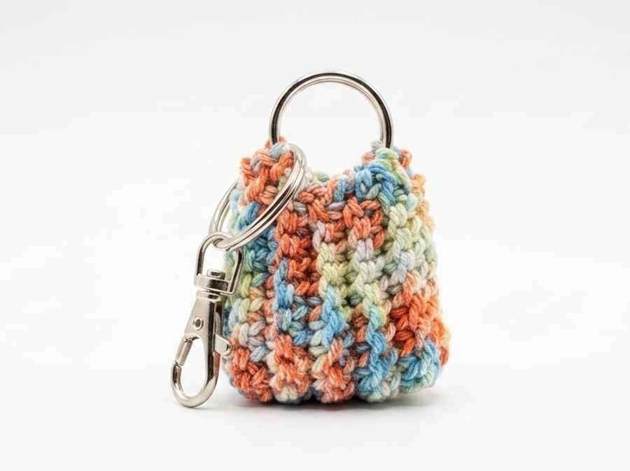 Mini crochet purse bag charm keyring