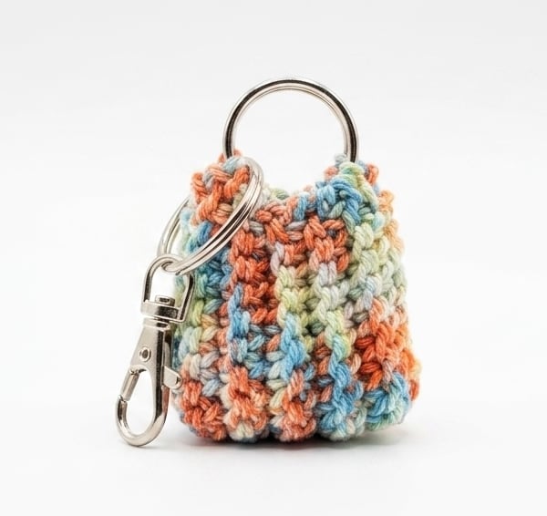 Mini crochet purse bag charm keyring