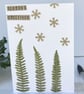 Handmade Real Pressed Ferns and Snow Christmas Card - Image 3
