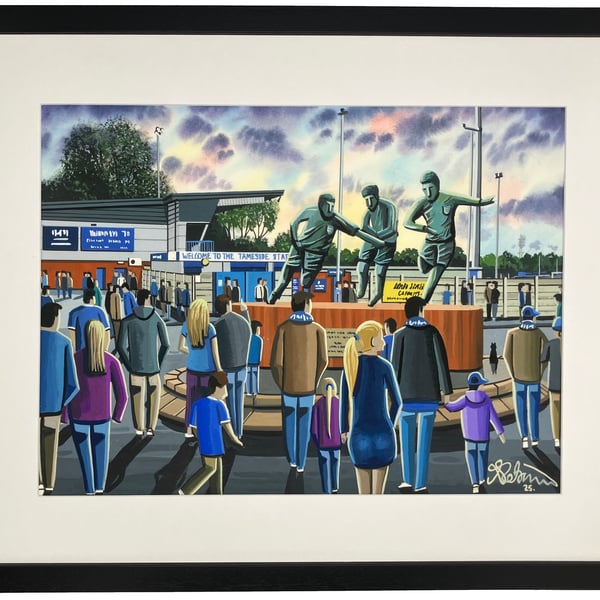 Curzon Ash, Framed Tameside Football Stadium Art Print 20" x 16" Frame Size