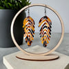 Tortoise Shell Feather Leaf Earrings 