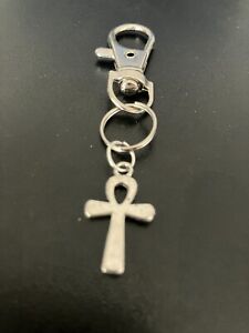 ankh cross keyring bag charm zip puller swivel clip on key chain lanyard