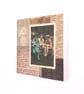 Original Paper & Fabric Collage on Wood Panel, 12x12cms, Free Postage (193) - Image 4