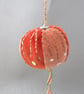 Beaded Orange Velvet Hanging Bauble - Image 3