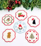 Christmas Embroidered Quilted Cotton Coasters