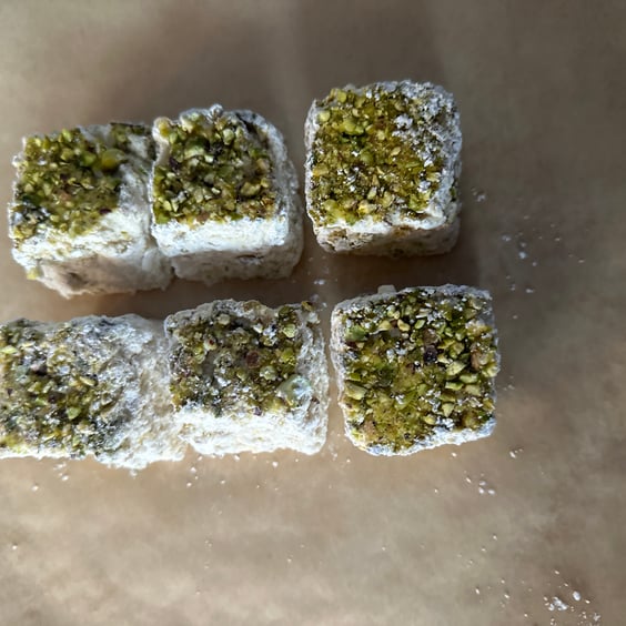 6 Heavenly Pistachio Rose Marshmallows - A Taste of Middle Eastern Luxury