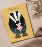 Animal badger cute card blank card