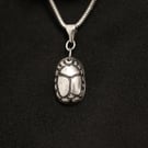 Mini Handmade Fine Silver Scarab Pendant – Ancient Egyptian Symbol