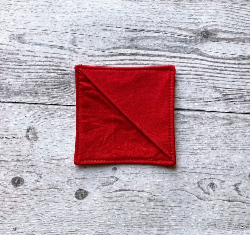 Red cotton fabric corner bookmark. Book lovers gift.