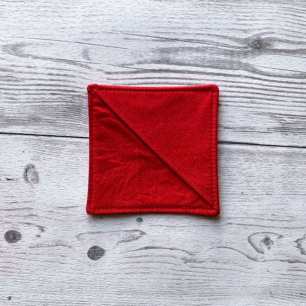 Red cotton fabric corner bookmark. Book lovers gift.