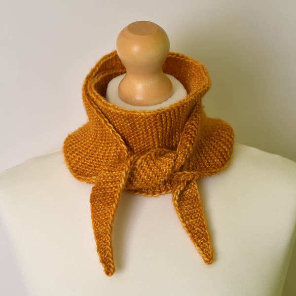 Handmade Silk Merino Scarflette in Sunset-Lightweight Kettle-Dyed Knit Neck Wrap
