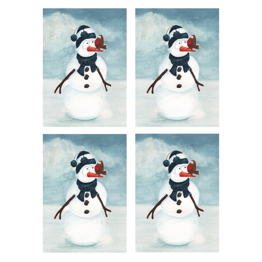 Snowman Christmas Cards (set of 4)