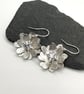 Sparkle flower drop earrings sterling silver