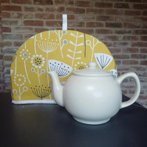 Tea Cosy in Bergen Ochre coloured Fabric