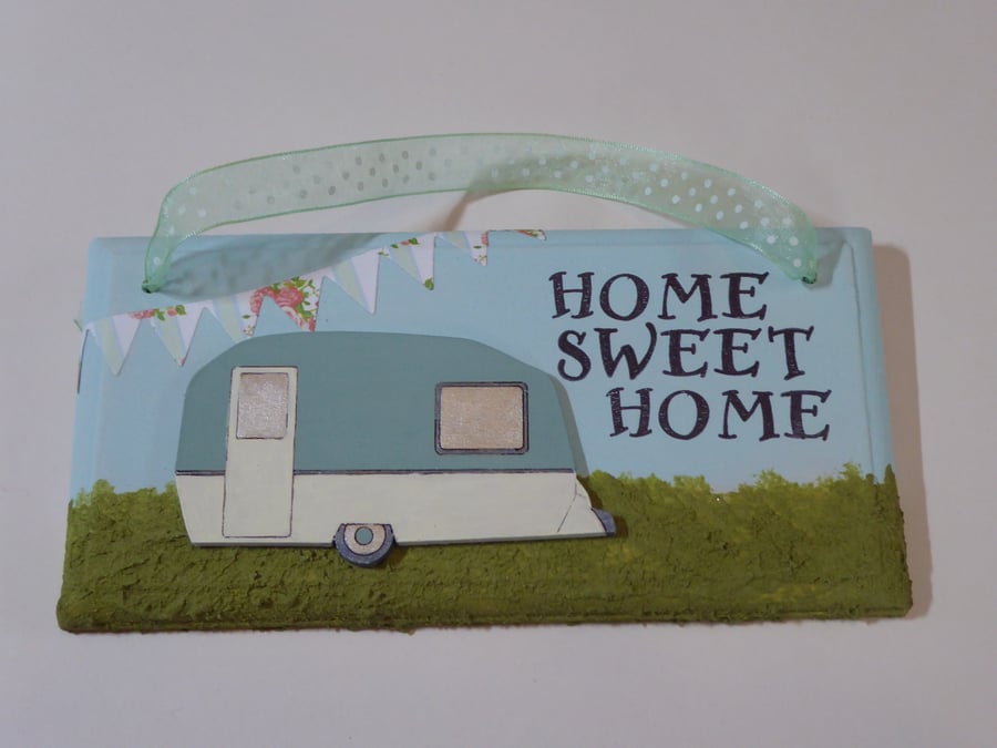Caravan sign Green “Home Sweet Home” Christmas Present