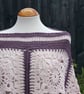 Grape and Pink Marshmallow Crochet Poncho - Design A542 - Image 3