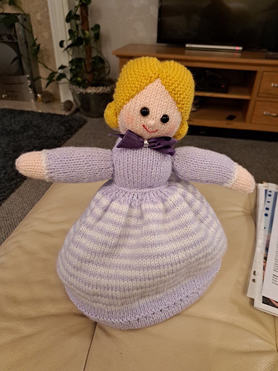 Handmade  Hand Knitted Topsy Turvy Doll