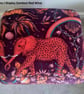 Storage Footstool Emma J Shipley Zambezi Red Wine Velvet Fabric Pouffe Elephant  - Image 2