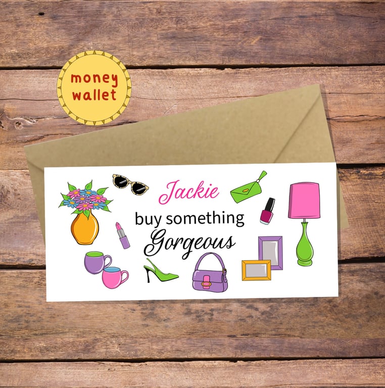 Buy Something Gorgeous Personalised Money Wallet Card - cash gift envelope