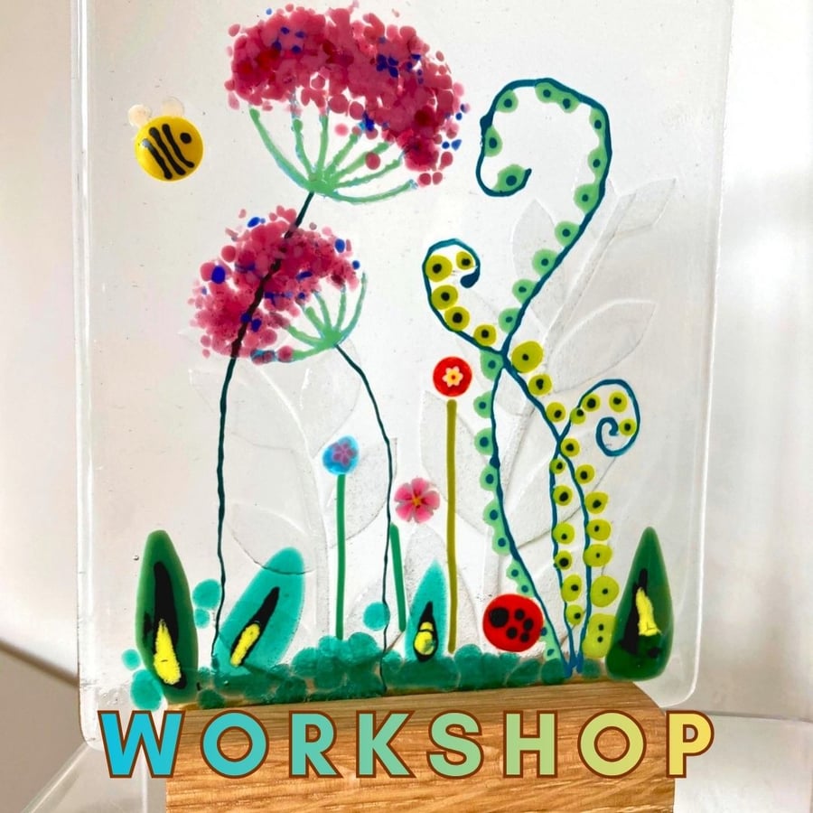 WORKSHOP Sunday 23rd August 2026 2pm - 4pm - Fused Glass Floral Panel