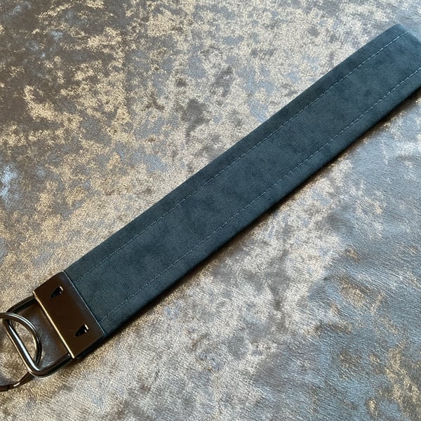 LIGHT BLUE WRISTLET KEYRING KEY HOLDER LANYARD FOB CHAIN 