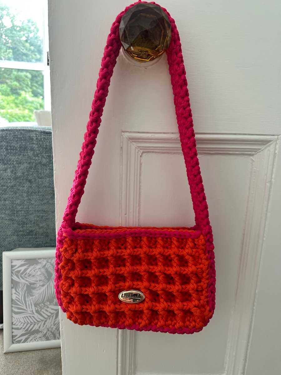 Orange and Pink Shoulder Bag