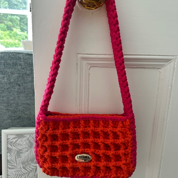 Orange and Pink Shoulder Bag