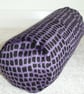 Bolster Cushion Cover Purple Black Velvet 16" x 6" Round Cylinder 6x16 - Image 1
