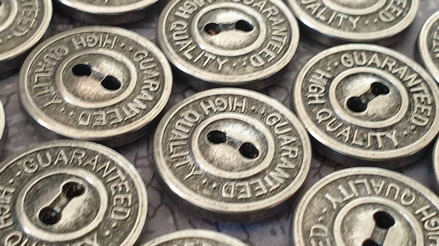 9 16" 15mm 24L Antique Silver buttons (Guaranteed High quality logo)