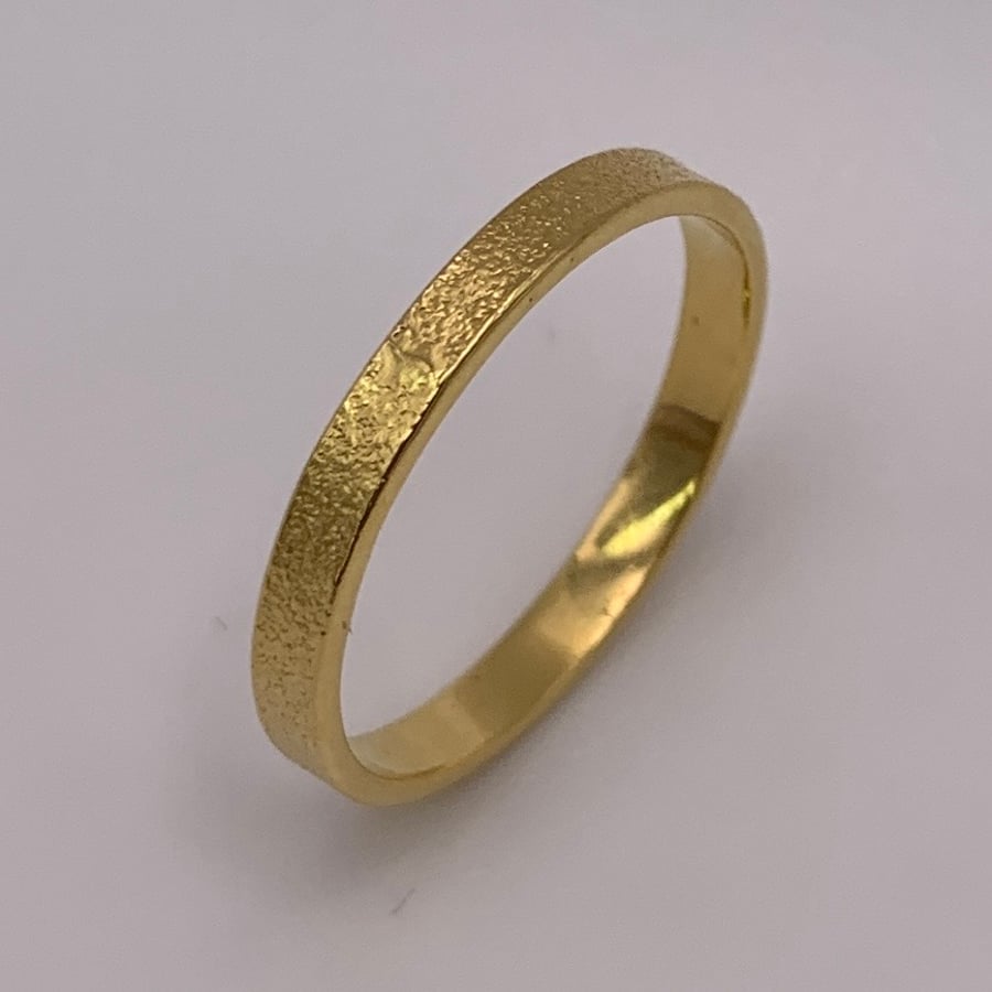 Gold Slim Wedding Band Ring