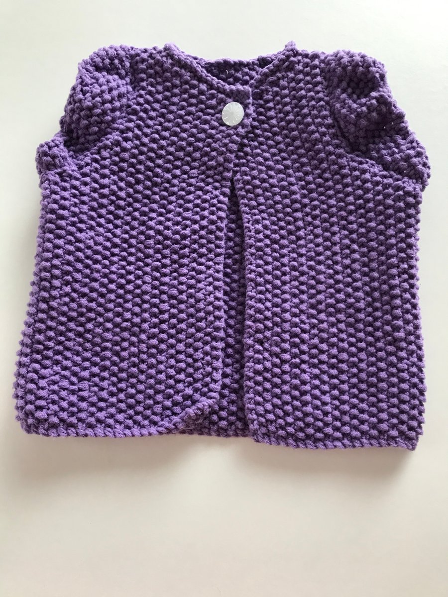 Baby cardigan with short ruffle sleeves
