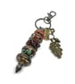 Handmade Lamp-work Glass Bead Bag Charm Keyring with added Charms Unique Gift  - Image 3
