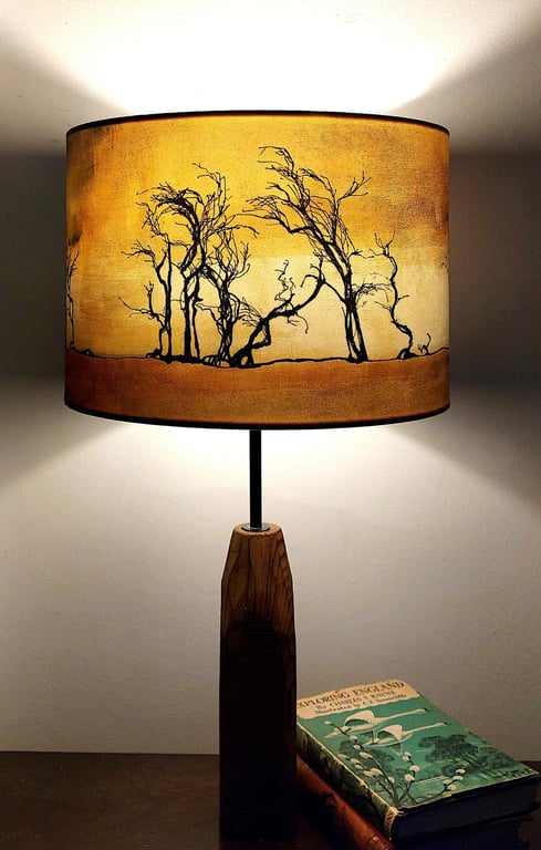Hawthorn Trees Drum Lampshade by Lily Greenwood - Medium - 30cm