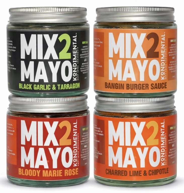 MIX2MAYO Premium Dry Seasoning Set Of 4 (50g net) (FREE UK SHIPPING)