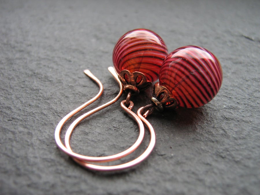 Red Glass Earrings