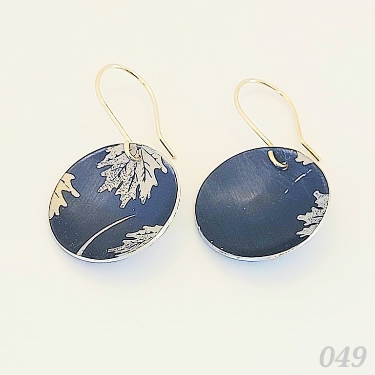 049 - Handmade Aluminium and Silver Reversible Earrings