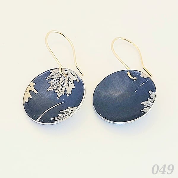 049 - Handmade Aluminium and Silver Reversible Earrings