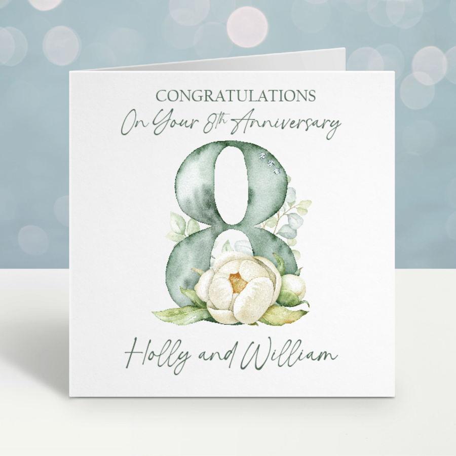 Handmade Personalised 7th Wedding Anniversary Card