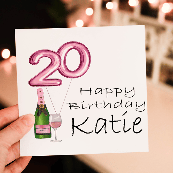 20th Birthday Card, Card for 20th Birthday, Birthday Card, Friend Birthday Card