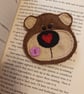 'Brown bear' bookmark,love to read,books,letterbox gift (pink)