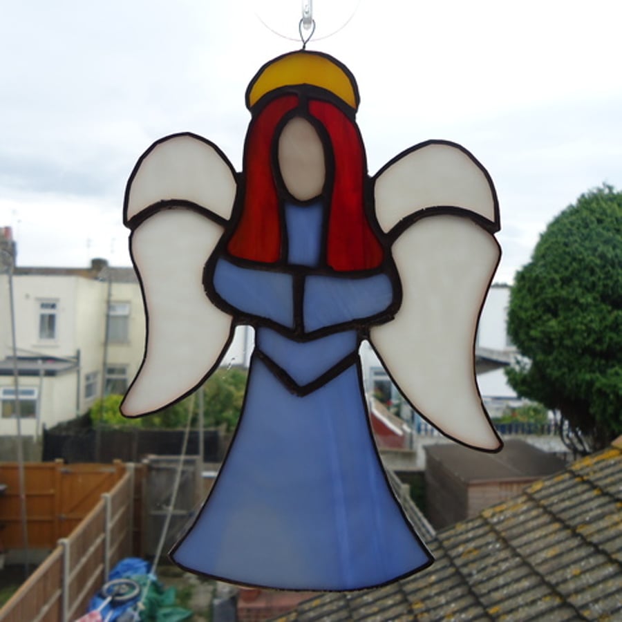 8" Stained Glass Angel sun catcher  SALE!! REDUCED!