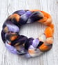 Corriedale Hand Dyed Spinning Fibre Halloween 100g