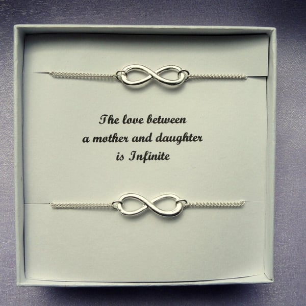 Mother daughter gift, Two infinity anklets